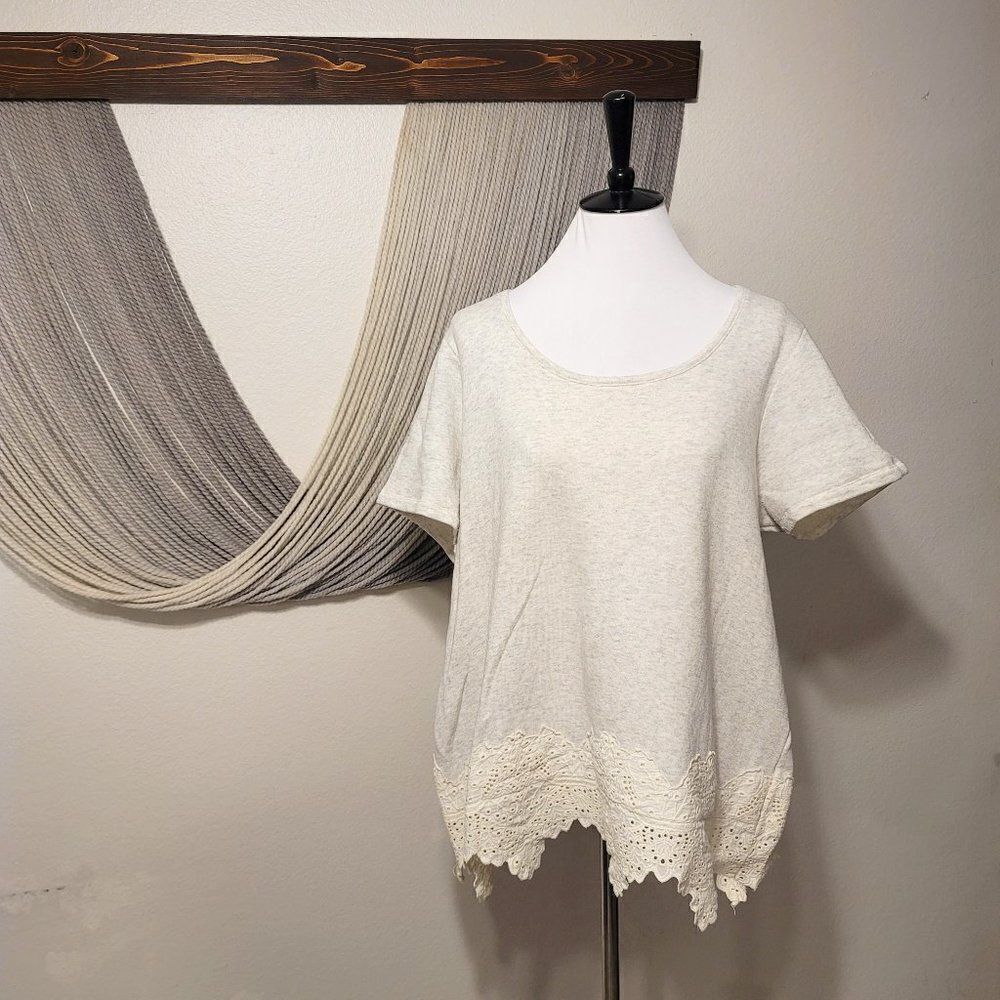 Lane Bryant Lace Trim Blouse Sz 18/20